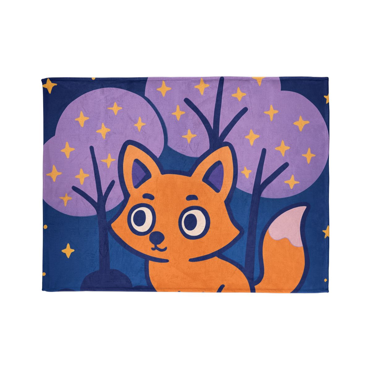 Galactic Forest Fox soft fleece blankets