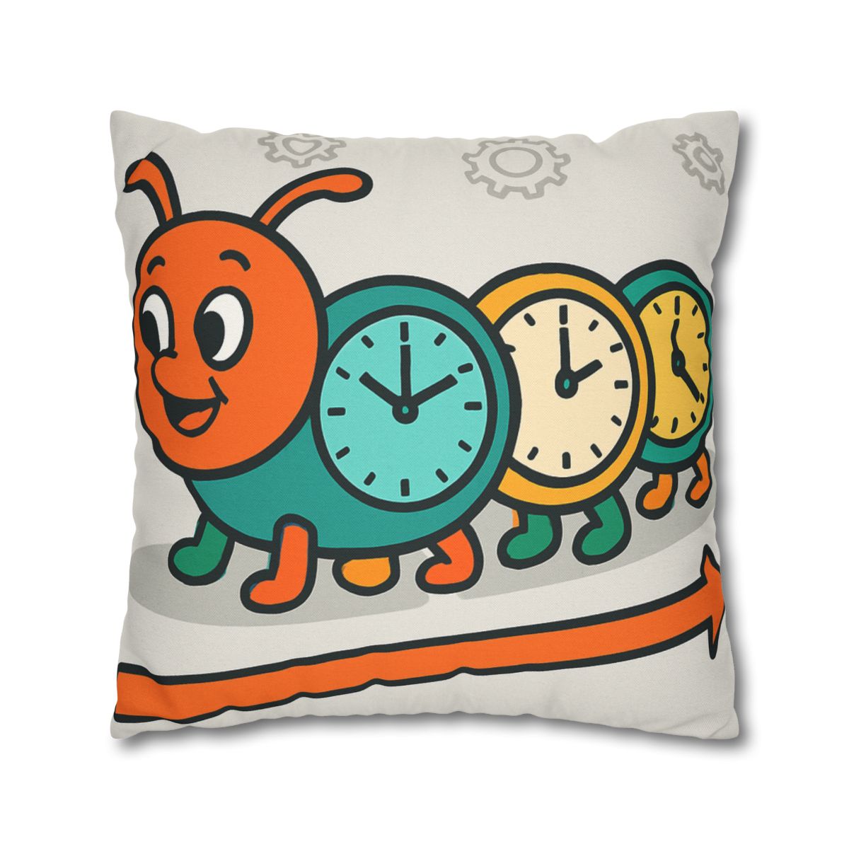Clockwork Caterpillar Time Trek trendy patterned pillow cases