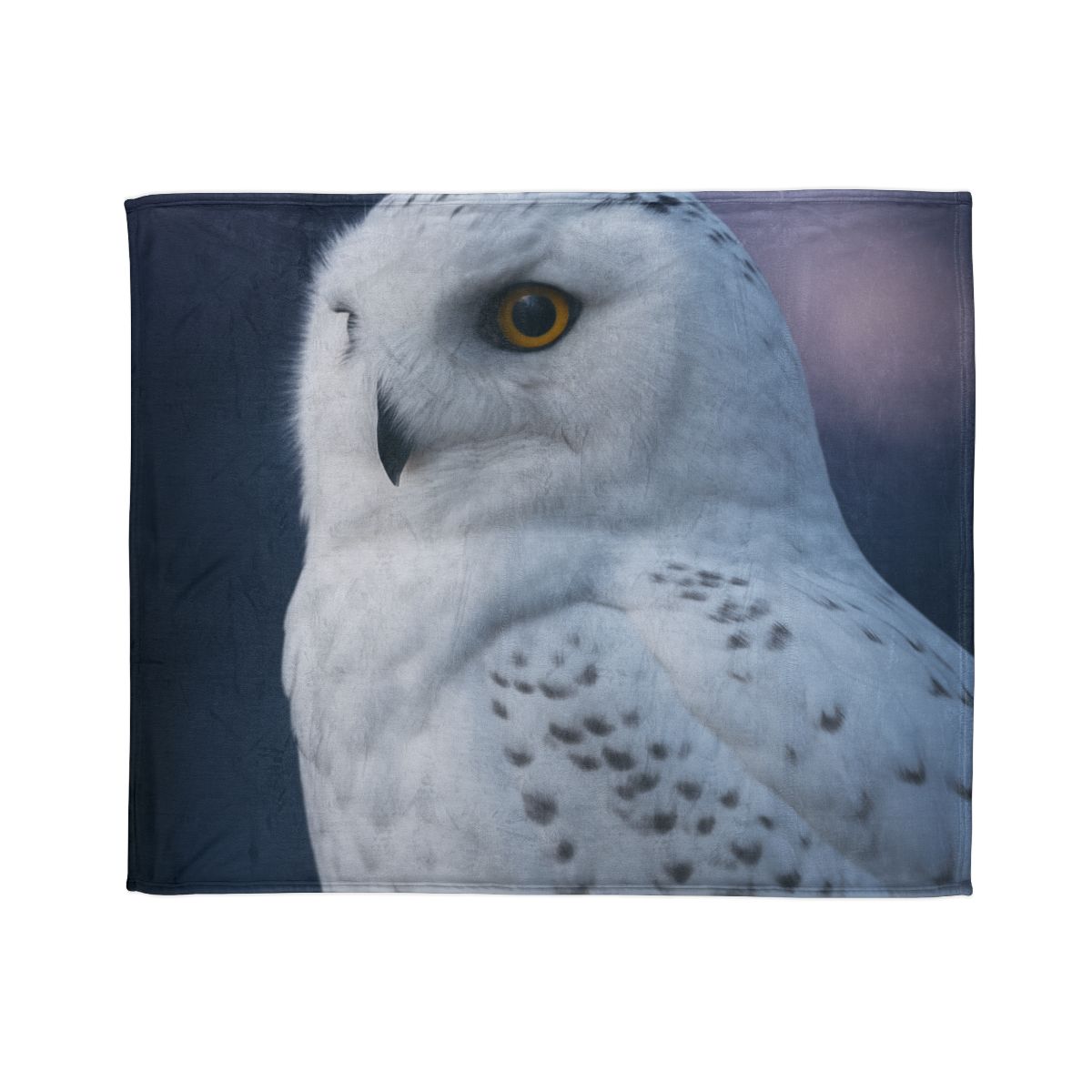 Twilight Watcher Snowy Owl designer printed blankets