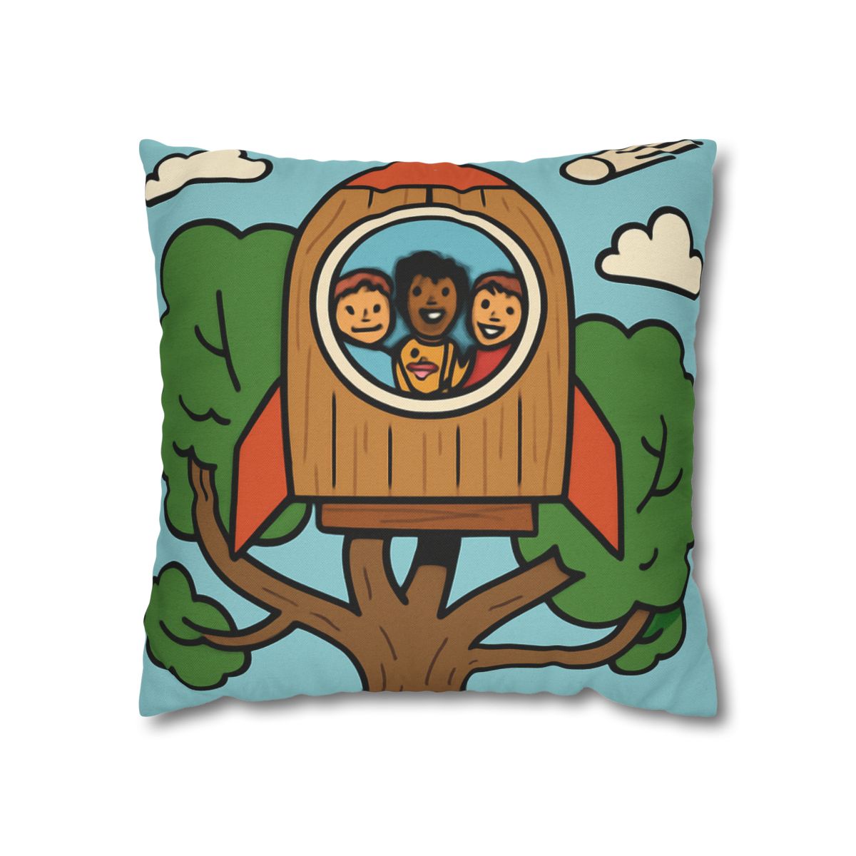 Time Traveling Treehouse Rocket stylish decorative pillowcases