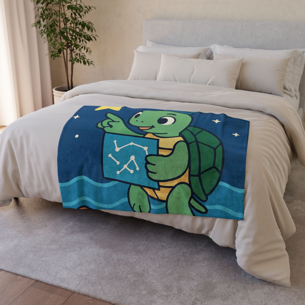 Stargazer Sea Turtle designer printed blankets