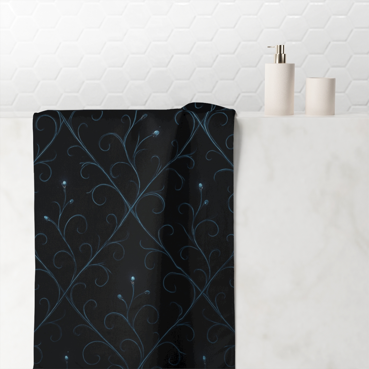 Starlit Vine Lattice trendy hand towels