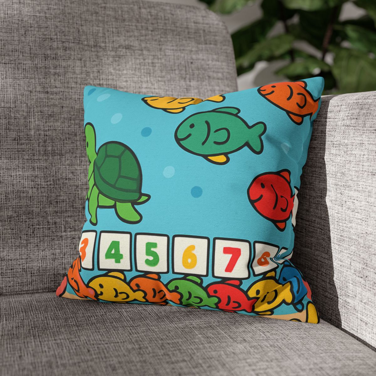 Coral Reef Number Parade personalized pillow covers