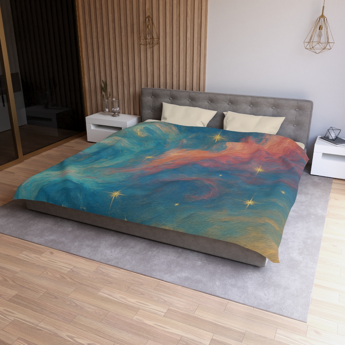 Chromatic Nebula Tidal Bloom stylish duvet covers