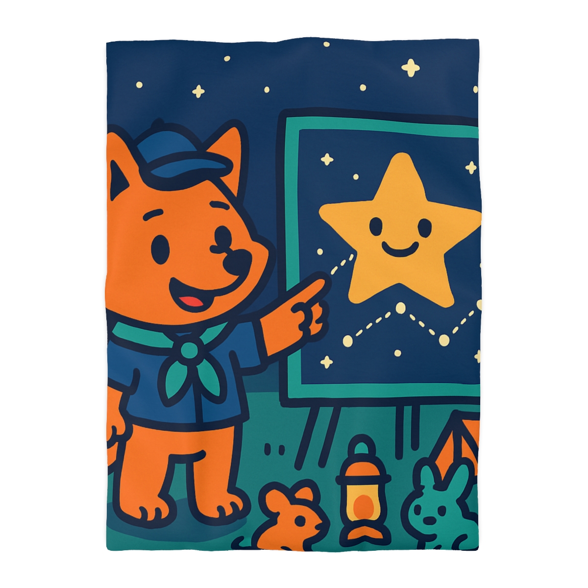 Stargazing Fox Scouts personalized bedding duvets