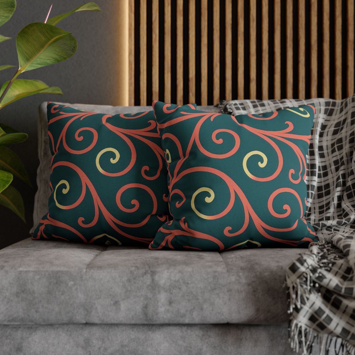Curling Tendril Wave personalized pillow covers
