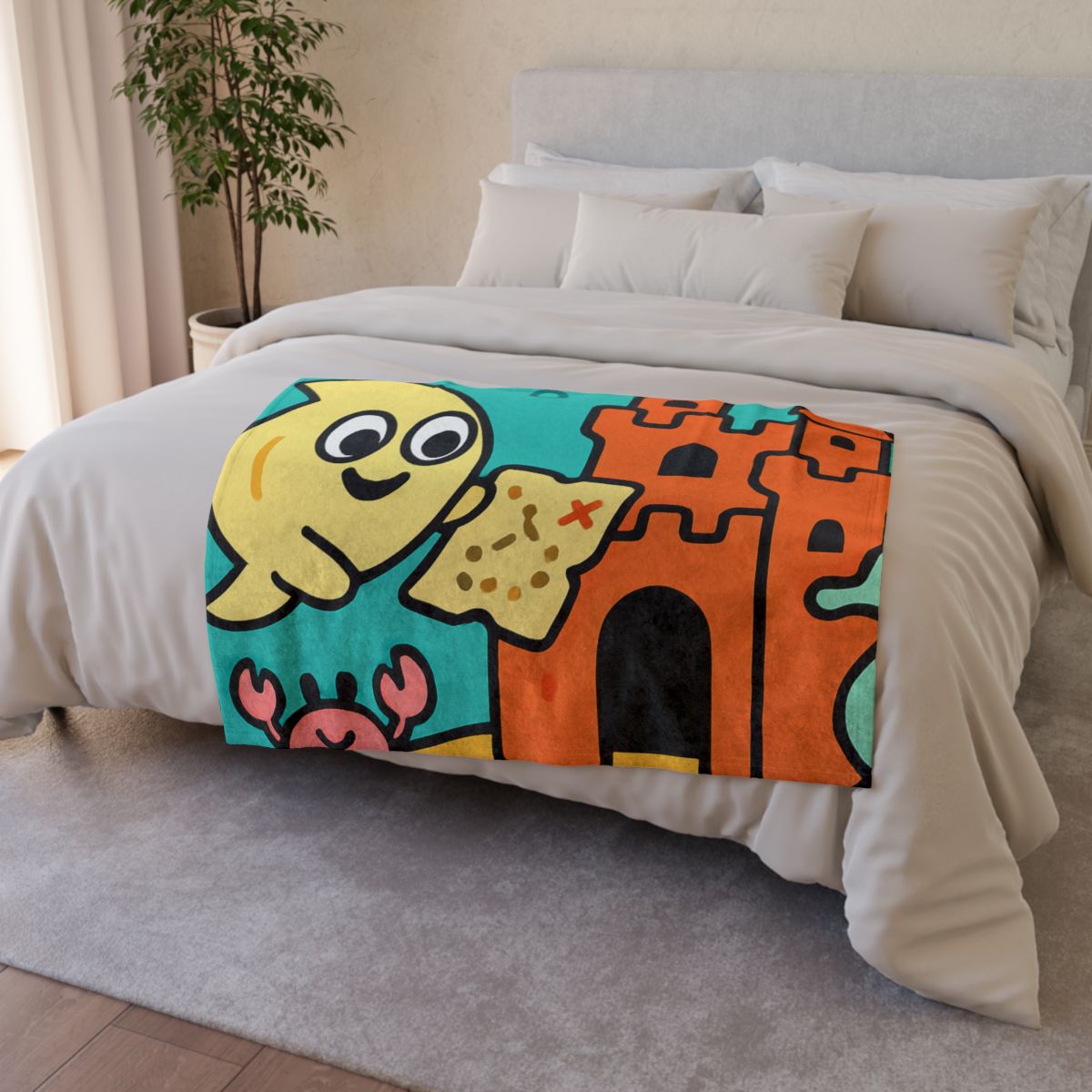 Coral Castle Map Of The Moonfish Kingdom decorative home blankets