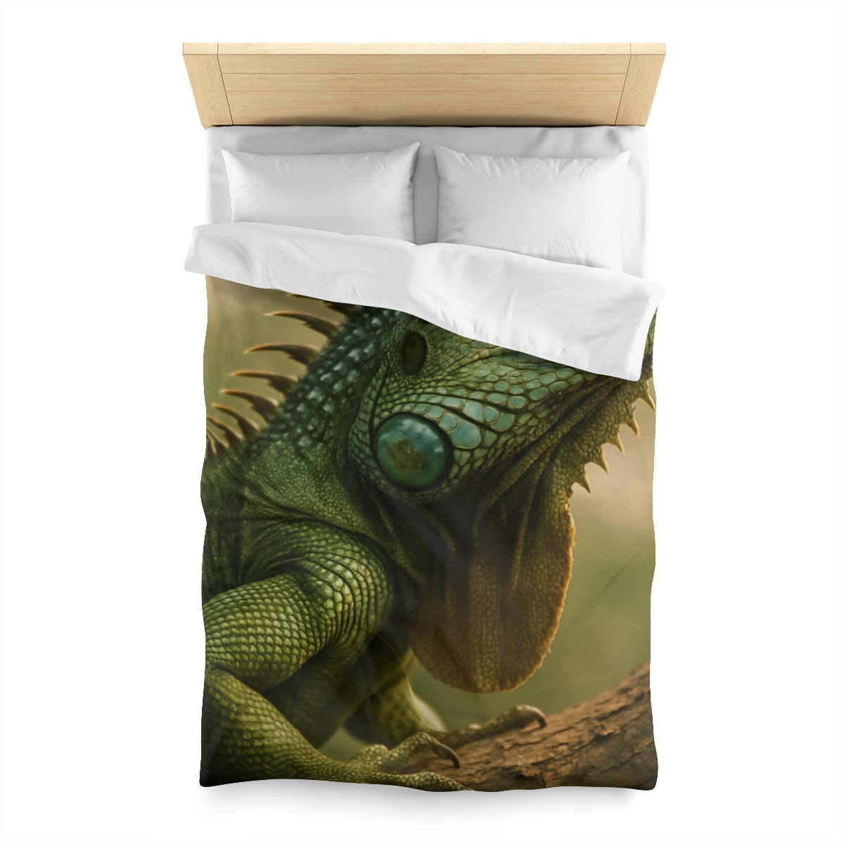 Sunlit Armor Green Iguana warm winter duvets