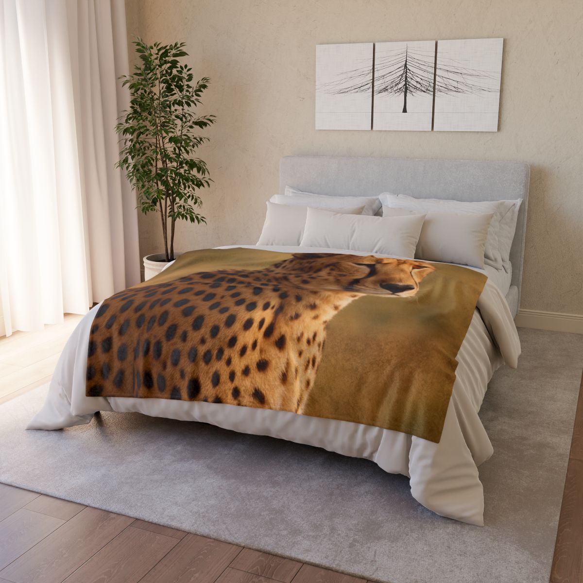 Amber Gaze Cheetah designer printed blankets