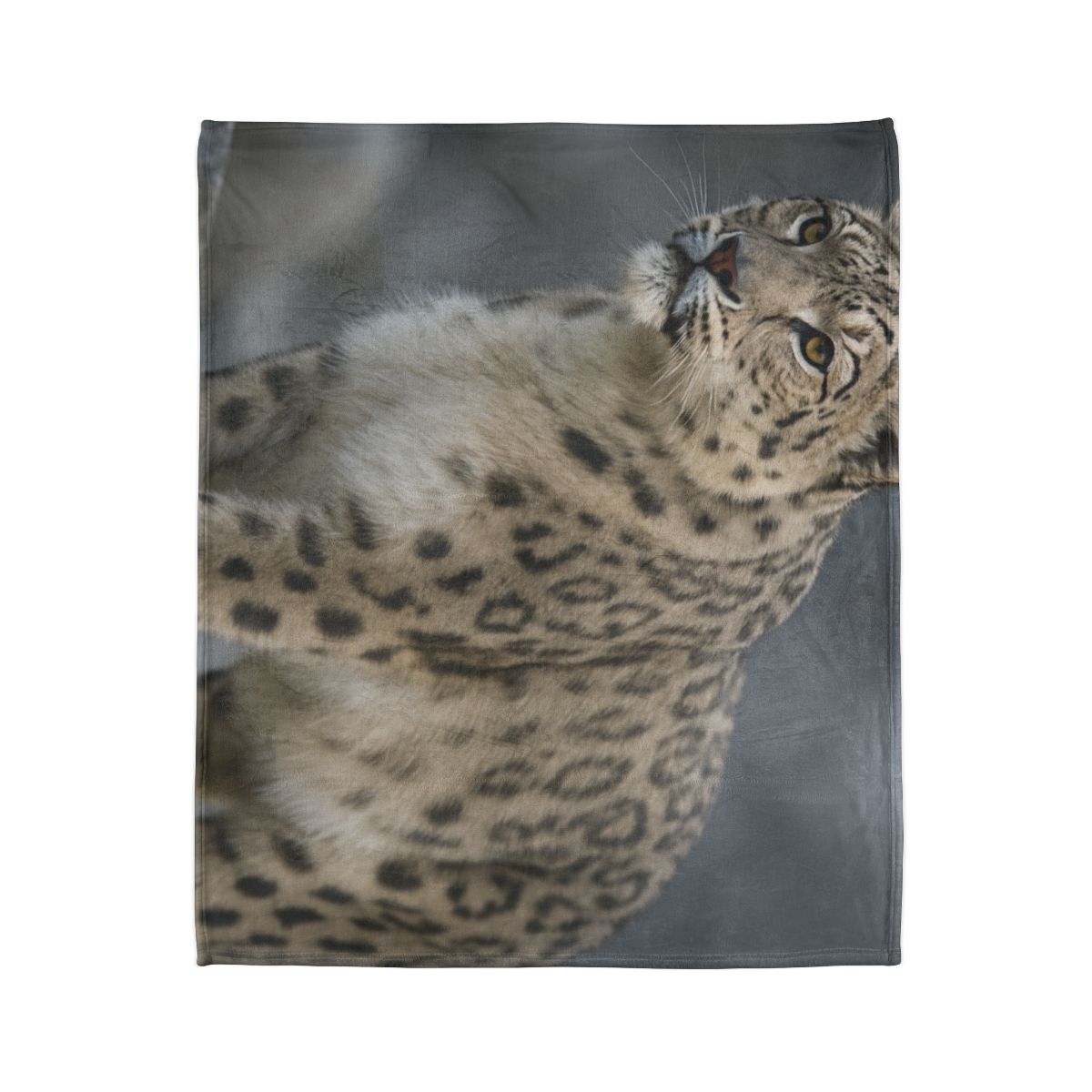 Snow Leopard Silent Summit soft fleece blankets