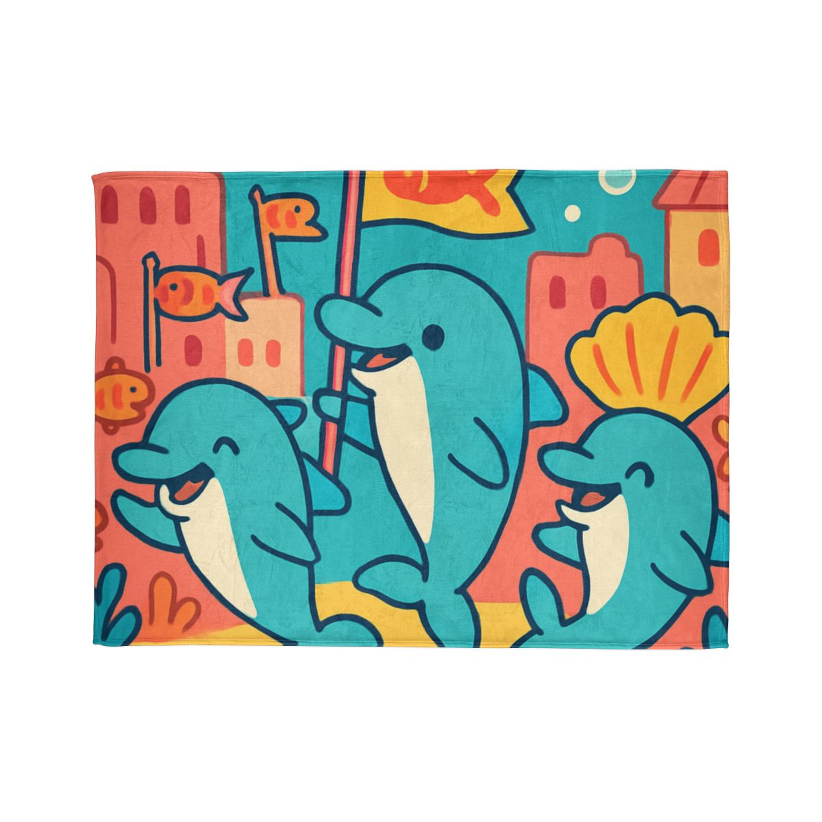 Coral City Dolphin Parade unique gift blankets
