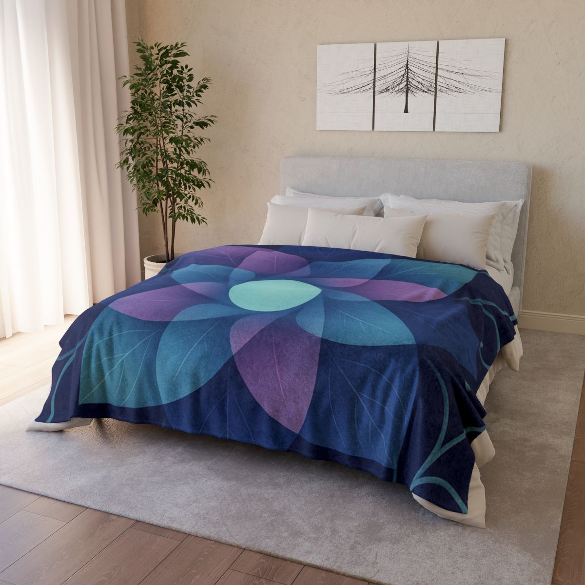 Petal Aperture Kaleidoscope personalized cozy blankets