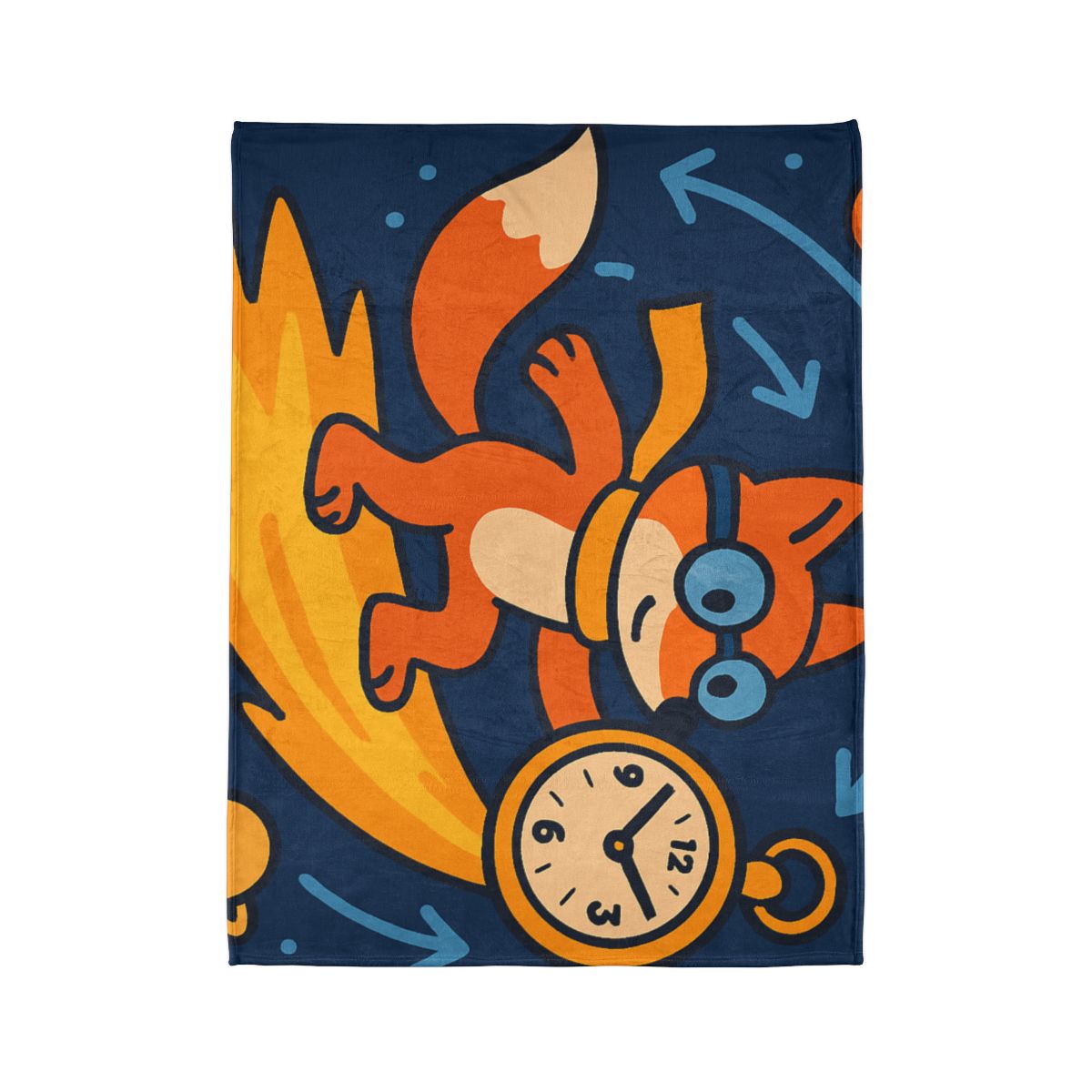 Time Traveling Comet Fox designer printed blankets
