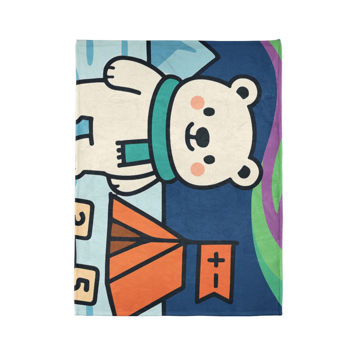 Polar Bear Aurora Math Camp custom blankets
