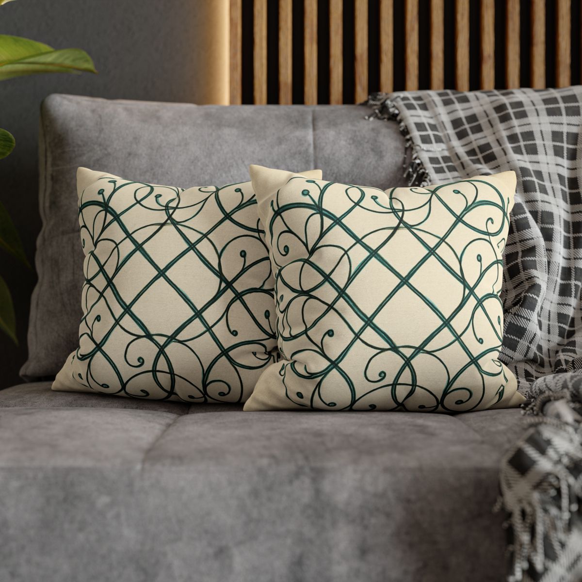 Vine Lattice Halo designer print pillow cases