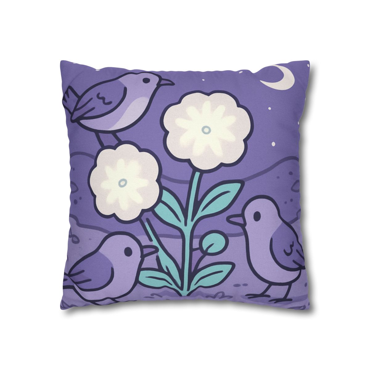 Moon Garden Nightingales designer print pillow cases