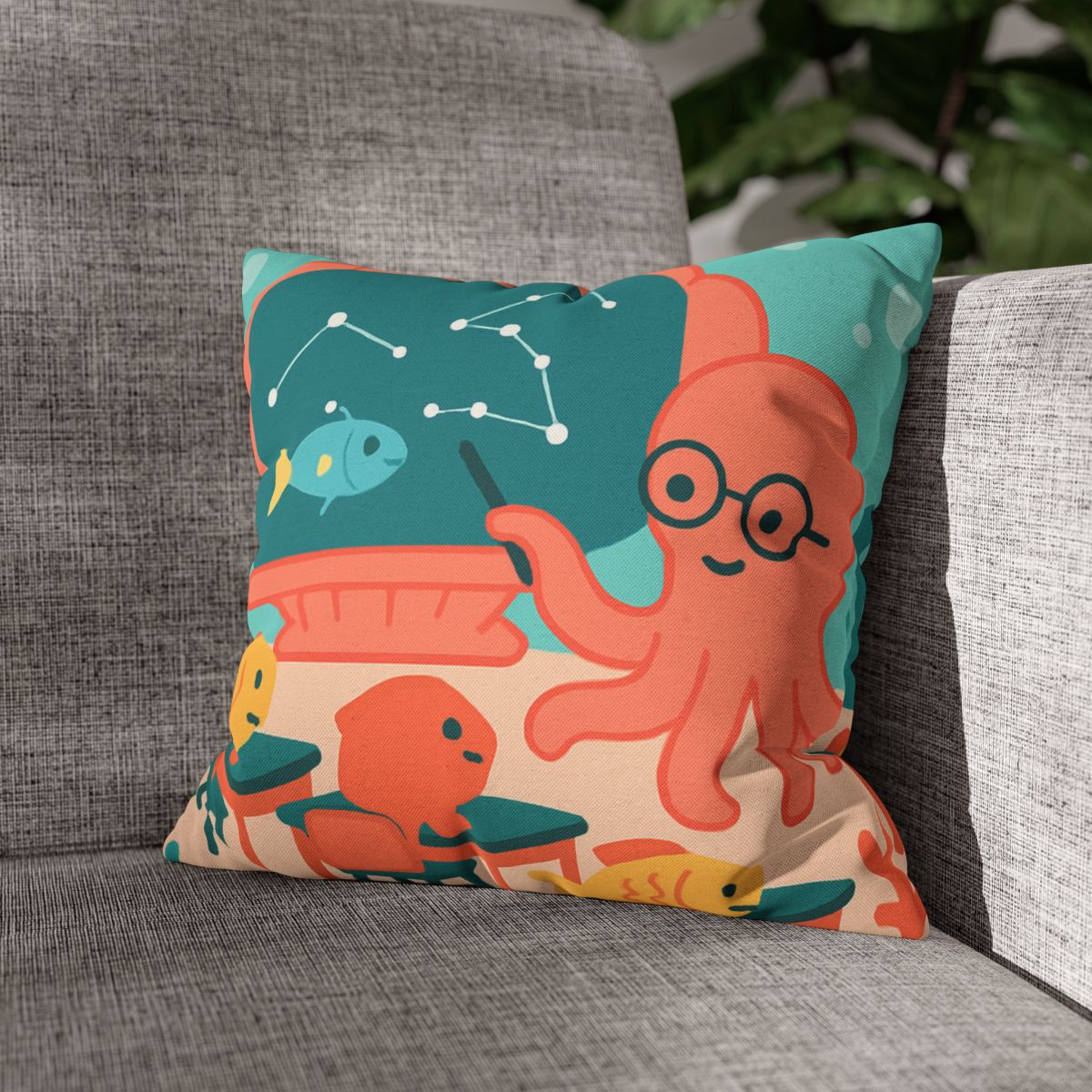 Cosmic Coral Classroom soft cotton pillow cases