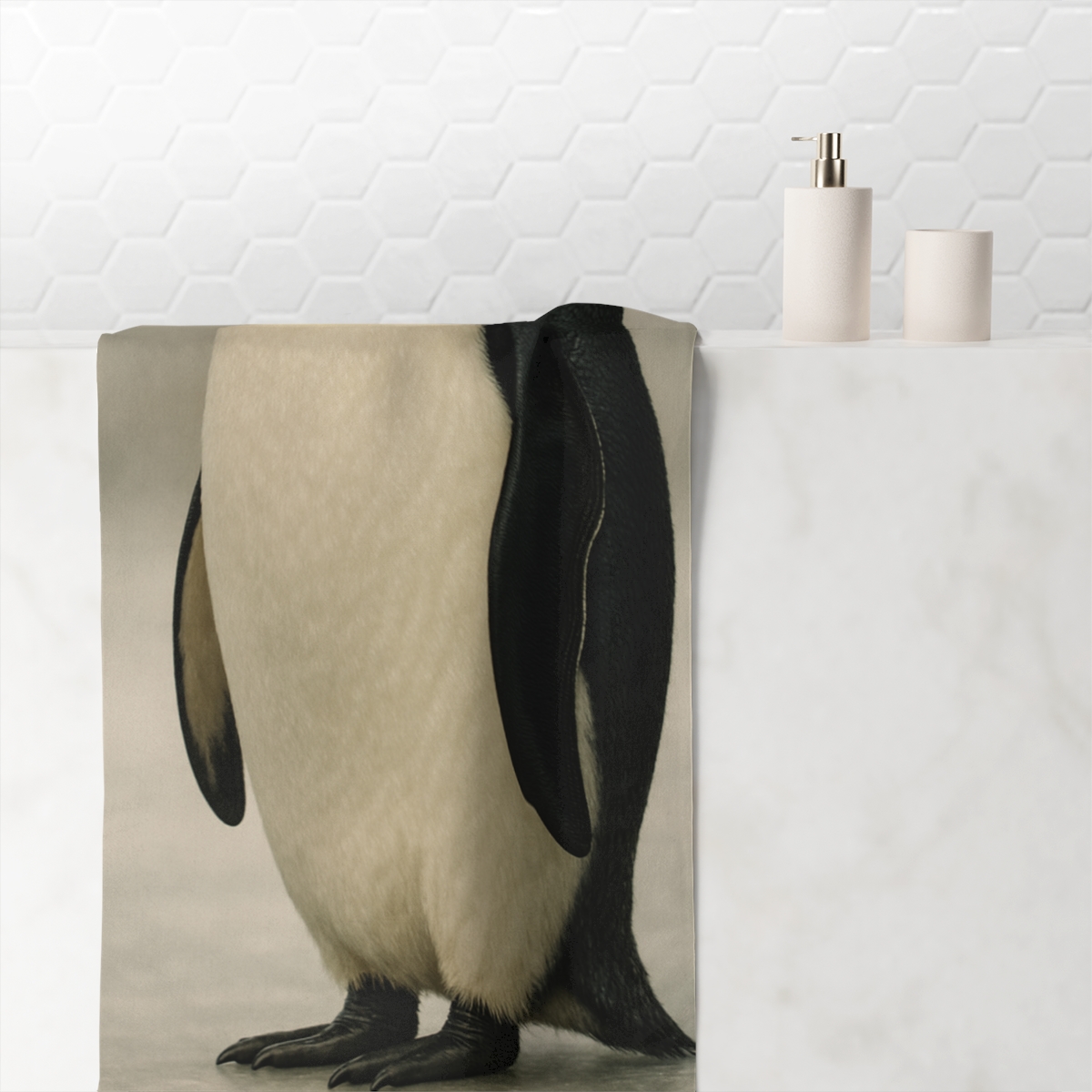 Mirror Calm Emperor Penguin trendy hand towels