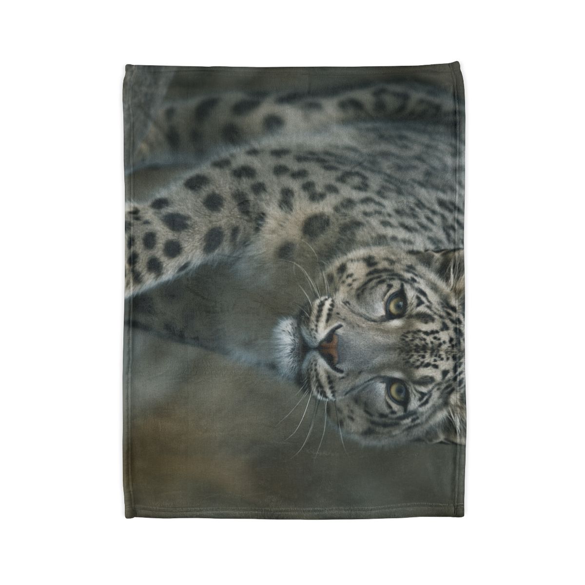 Starlit Sprint Snow Leopard soft fleece blankets