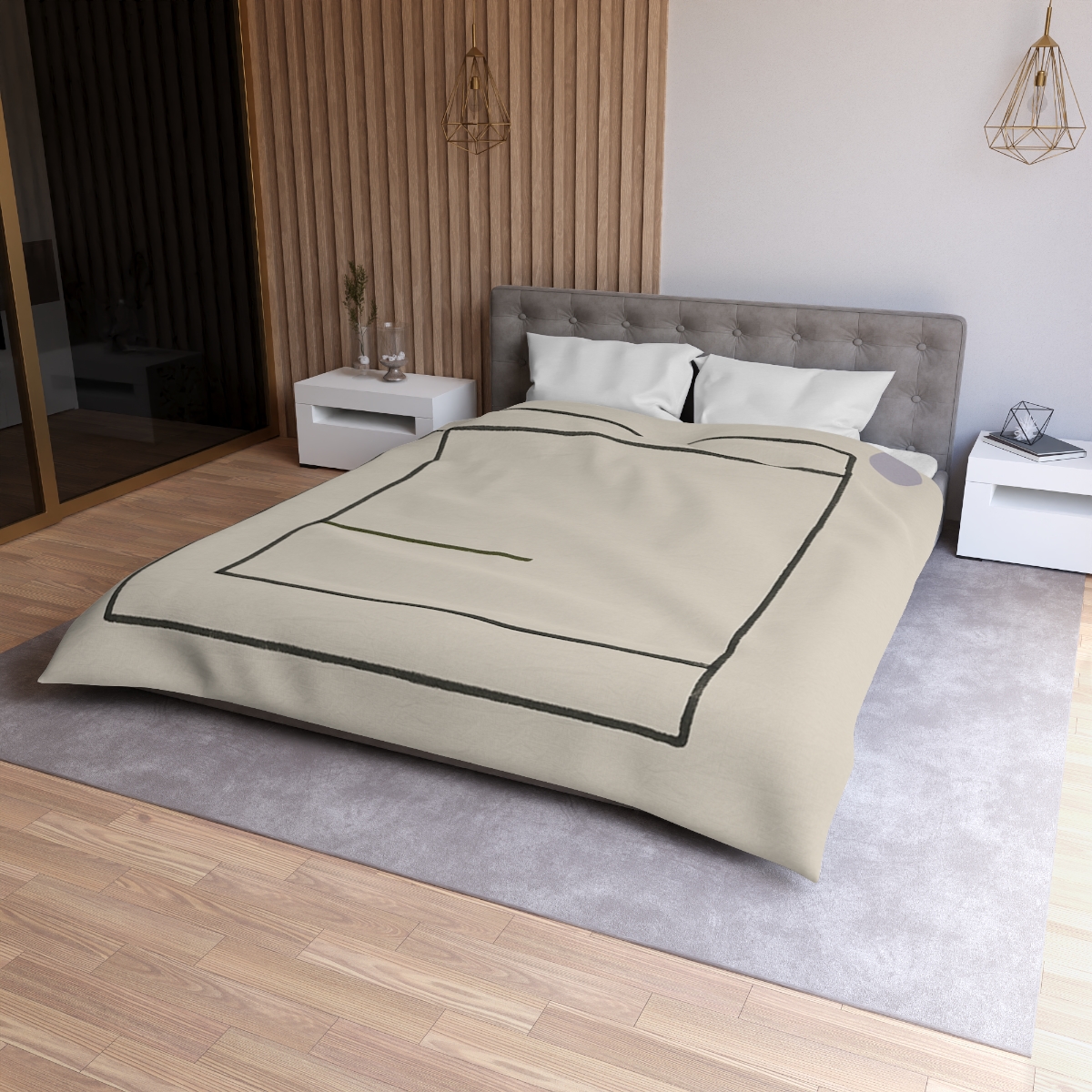 Nested Square And Crossing Short Line personalized bedding duvets