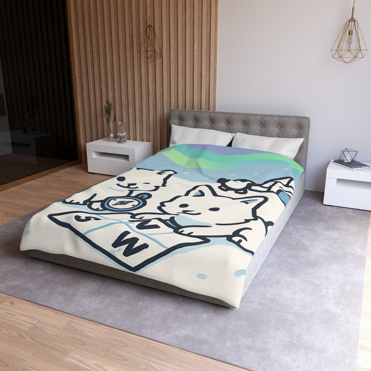 Polar Aurora Map Makers stylish duvet covers