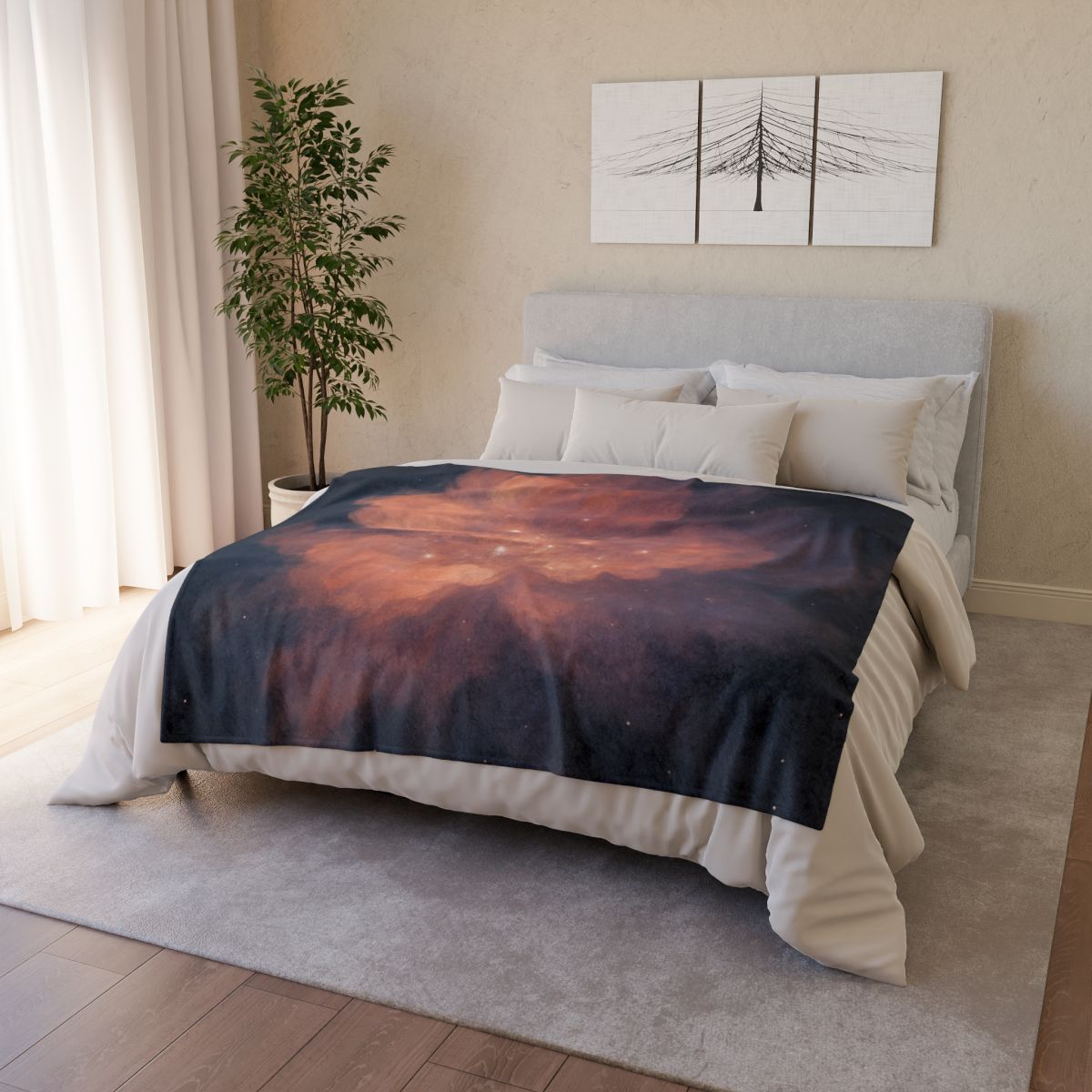 Celestial Dust Bloom decorative home blankets