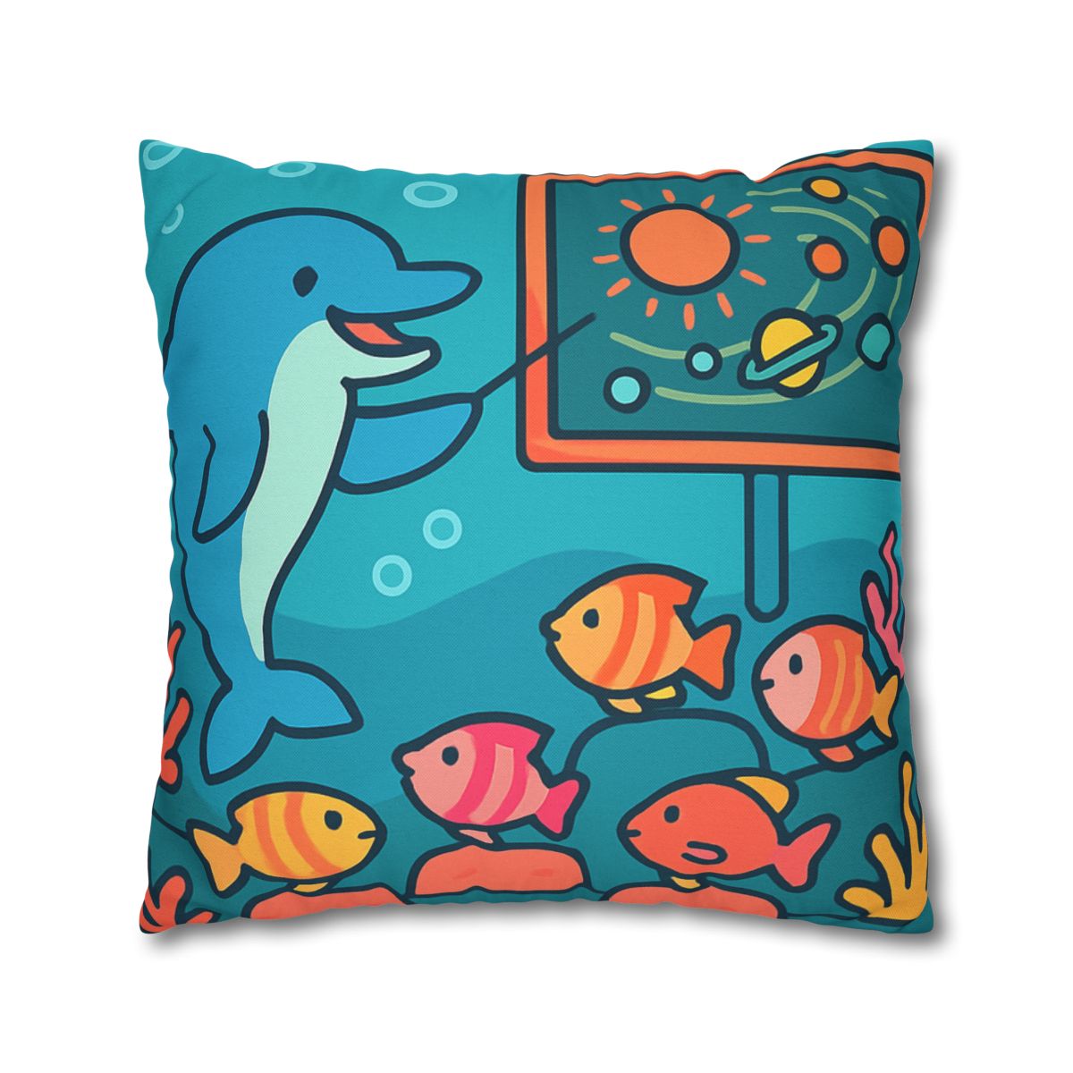 Cosmic Coral Reef Classroom personalized pillow covers