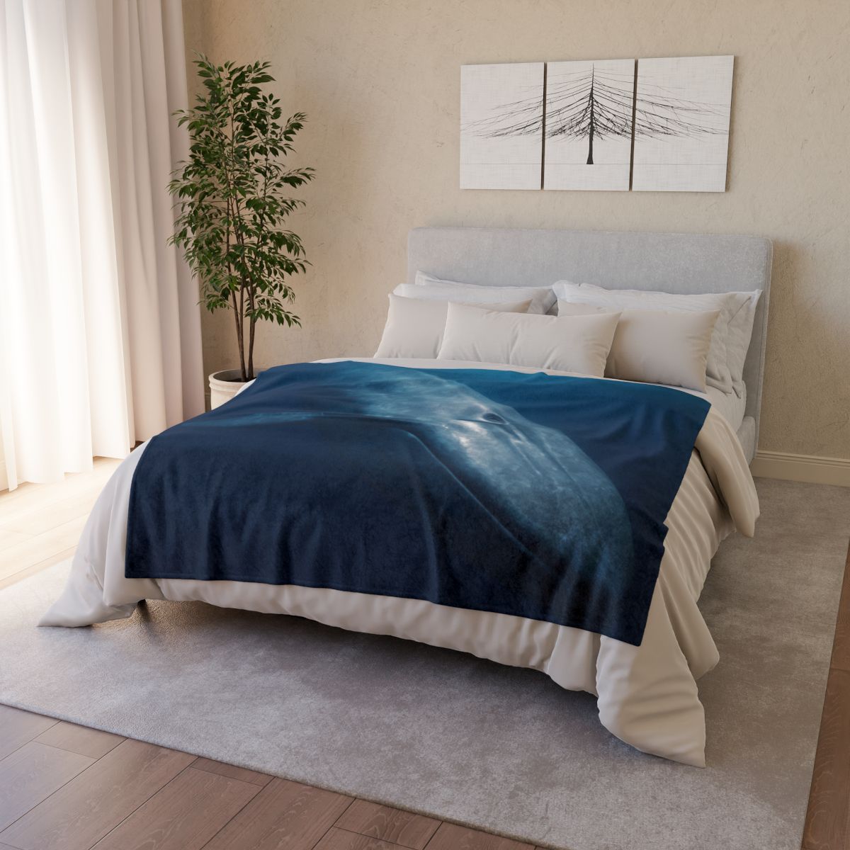 Ocean Song Blue Whale trendy patterned blankets