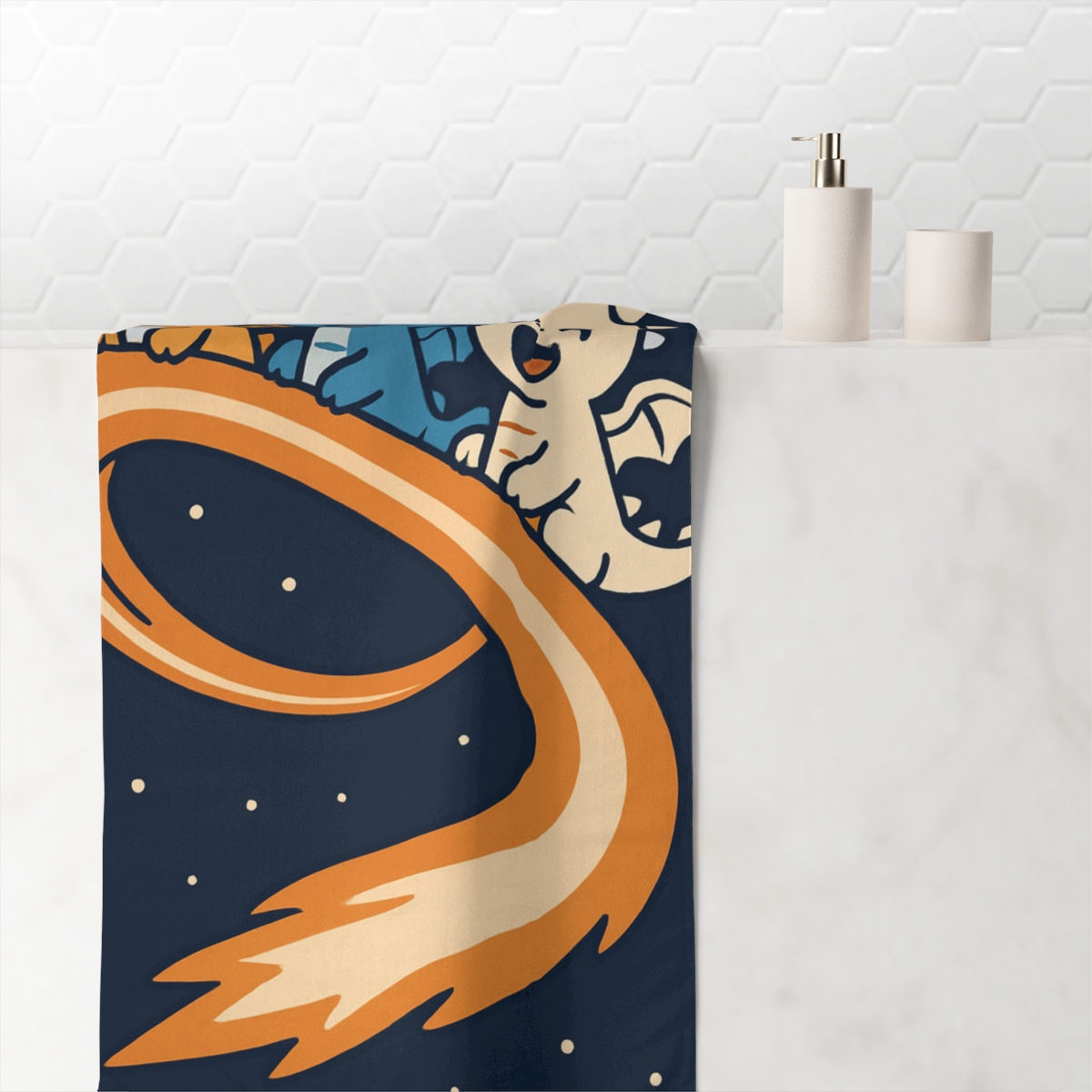 Comet Powered Rollercoaster Dragons comfortable face towels