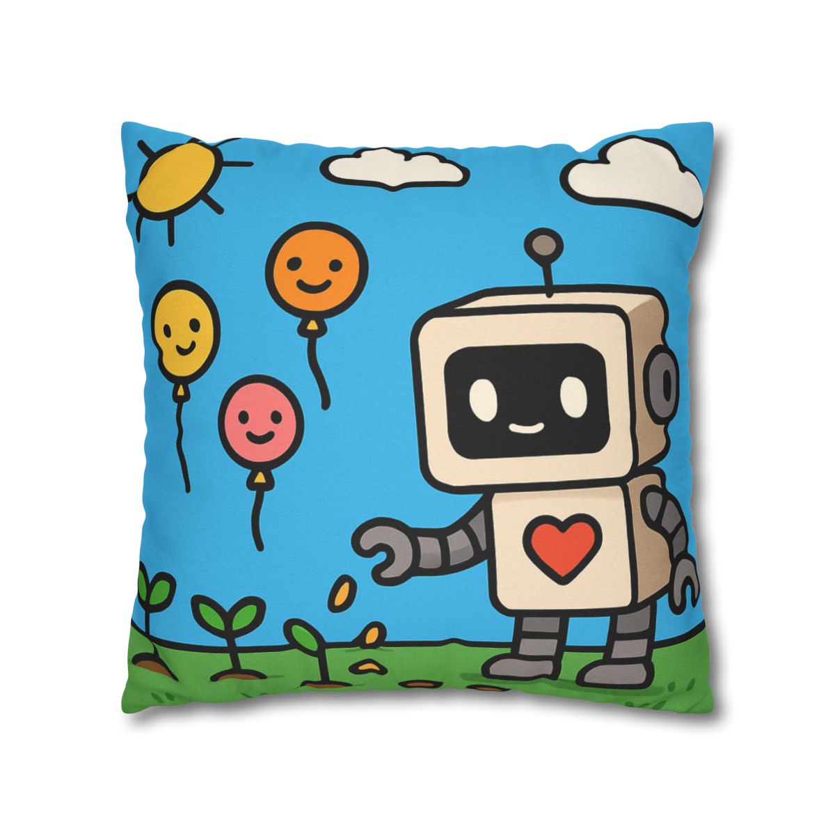 Robot Garden Of Flying Seeds stylish decorative pillowcases