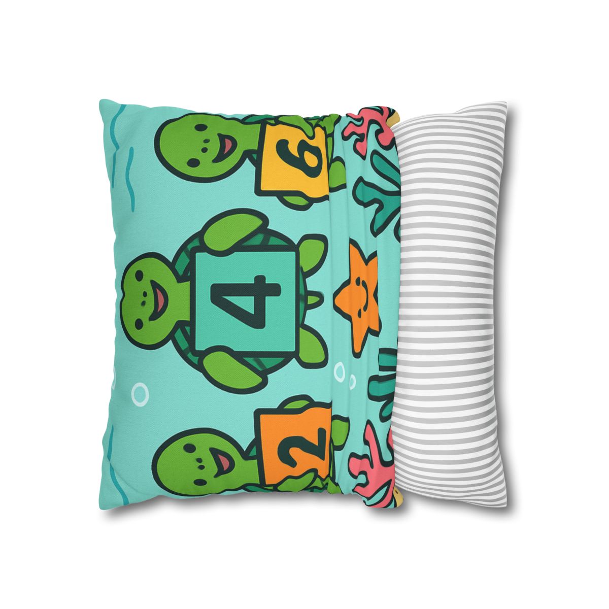Coral Reef Math Parade Of Sea Turtles soft cotton pillow cases