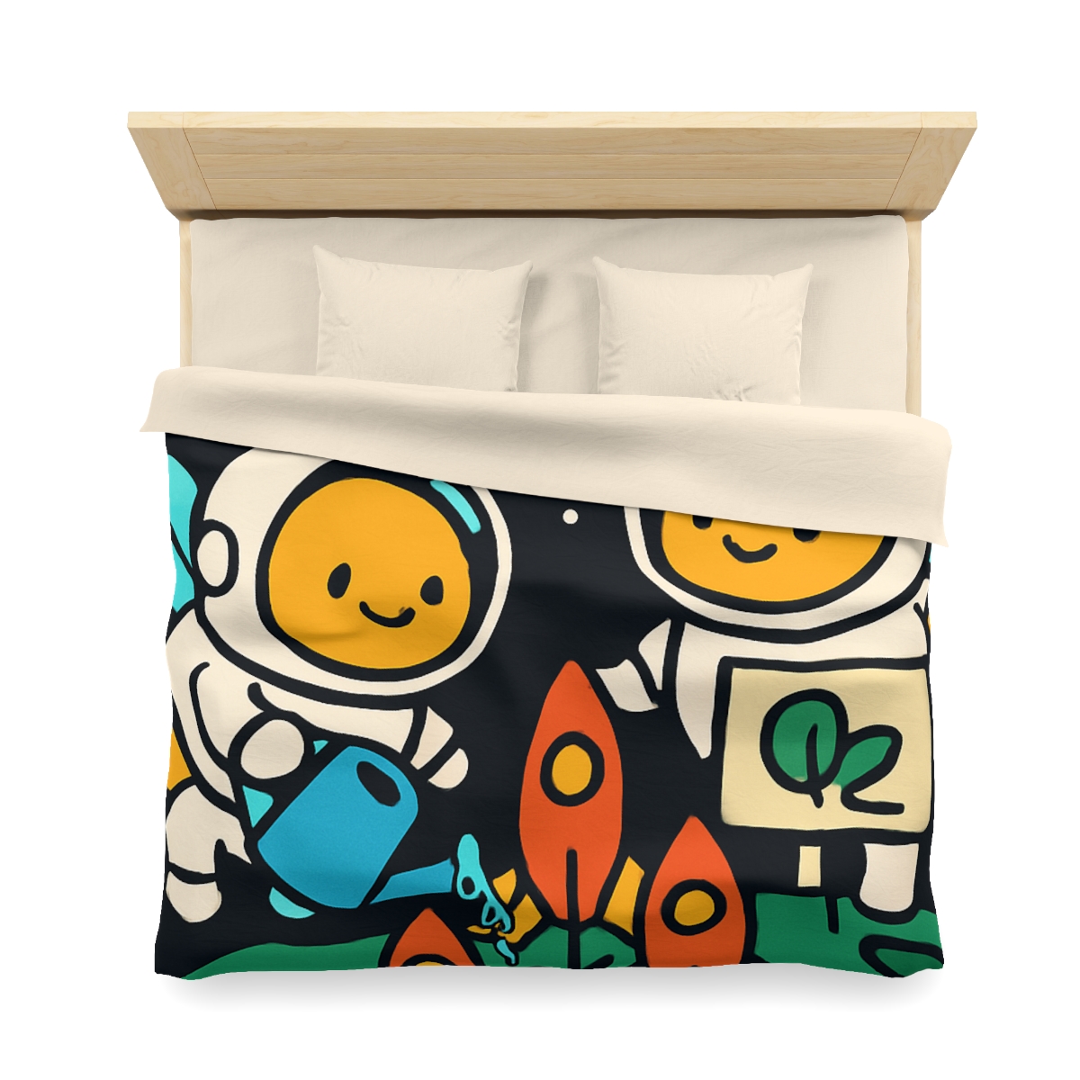Rocket Garden Of The Bumblebee Astronauts soft comforter duvets