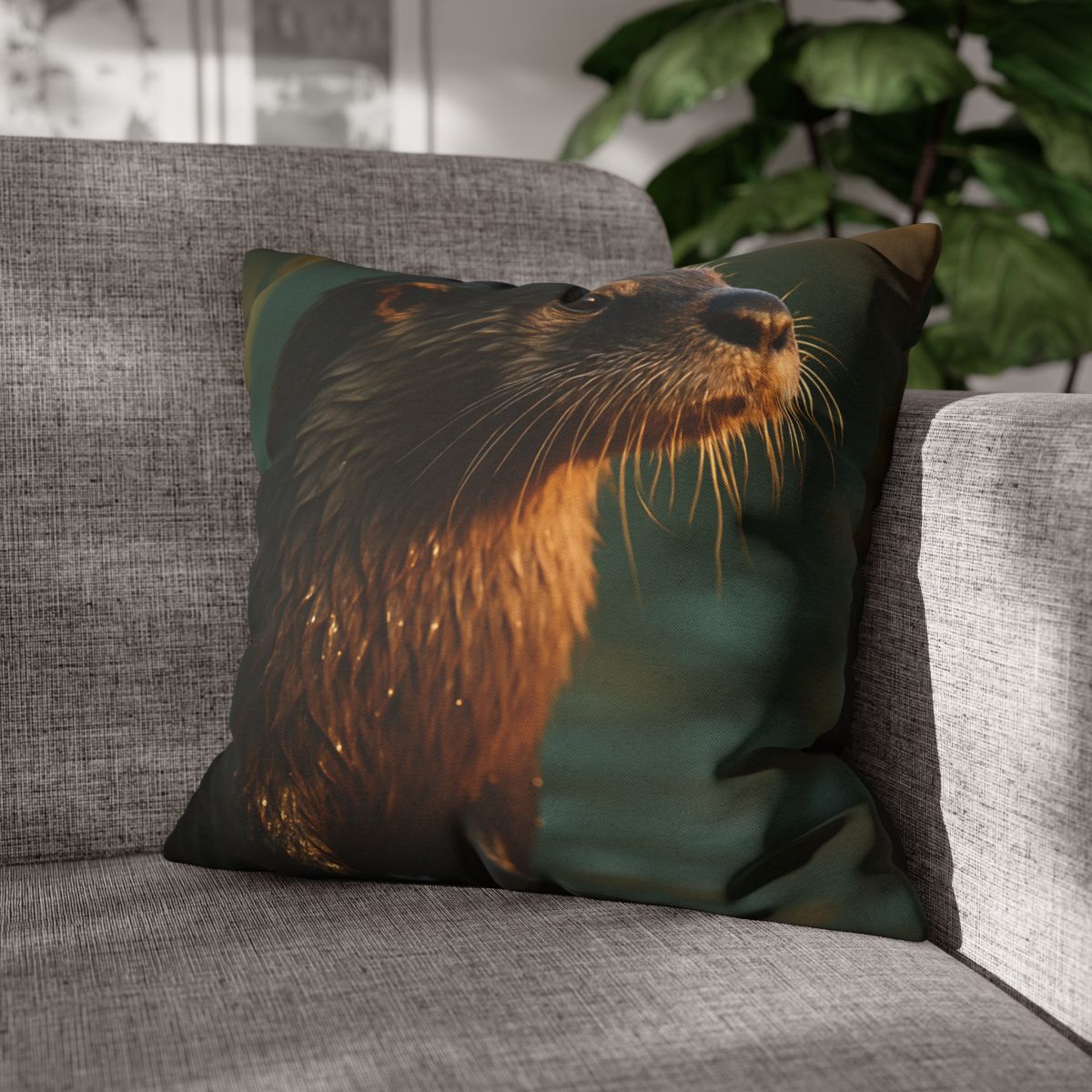 Glinting Stream River Otter soft cotton pillow cases