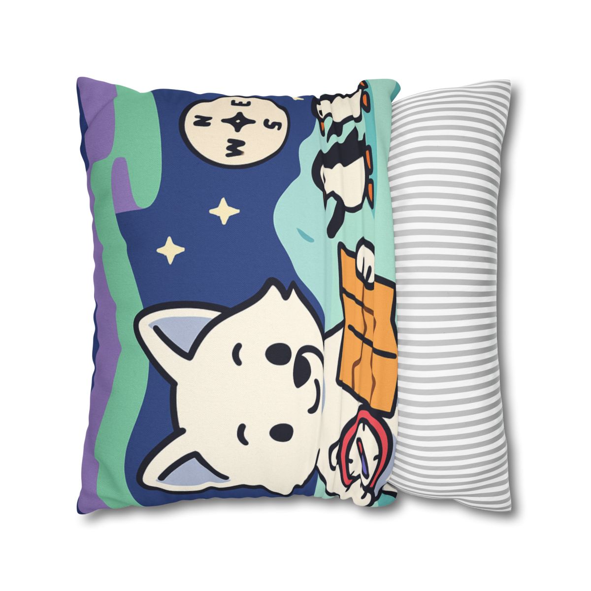 Aurora Fox And The Magnetic Map stylish decorative pillowcases
