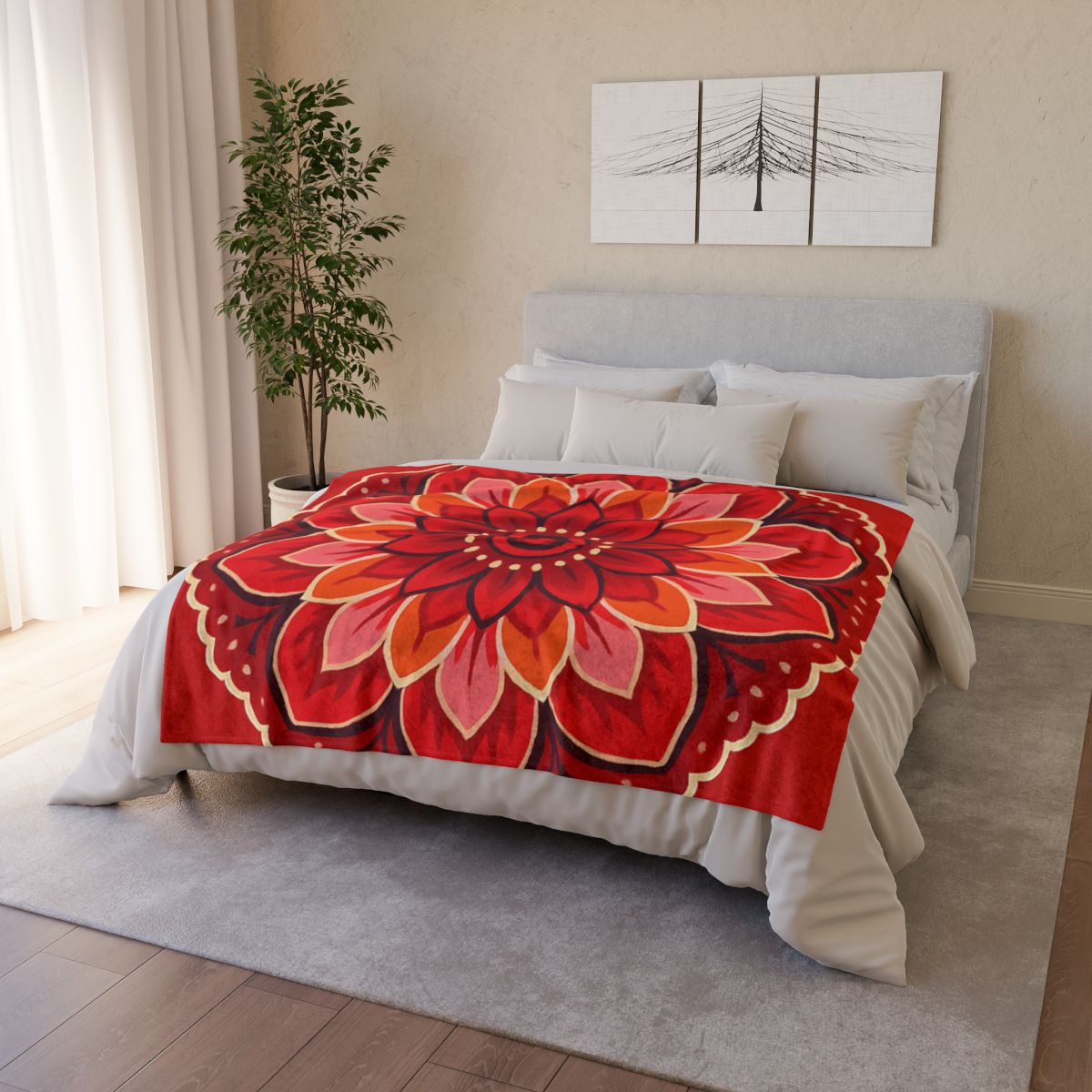 Bloom Burst Mandala unique gift blanketscustom blankets