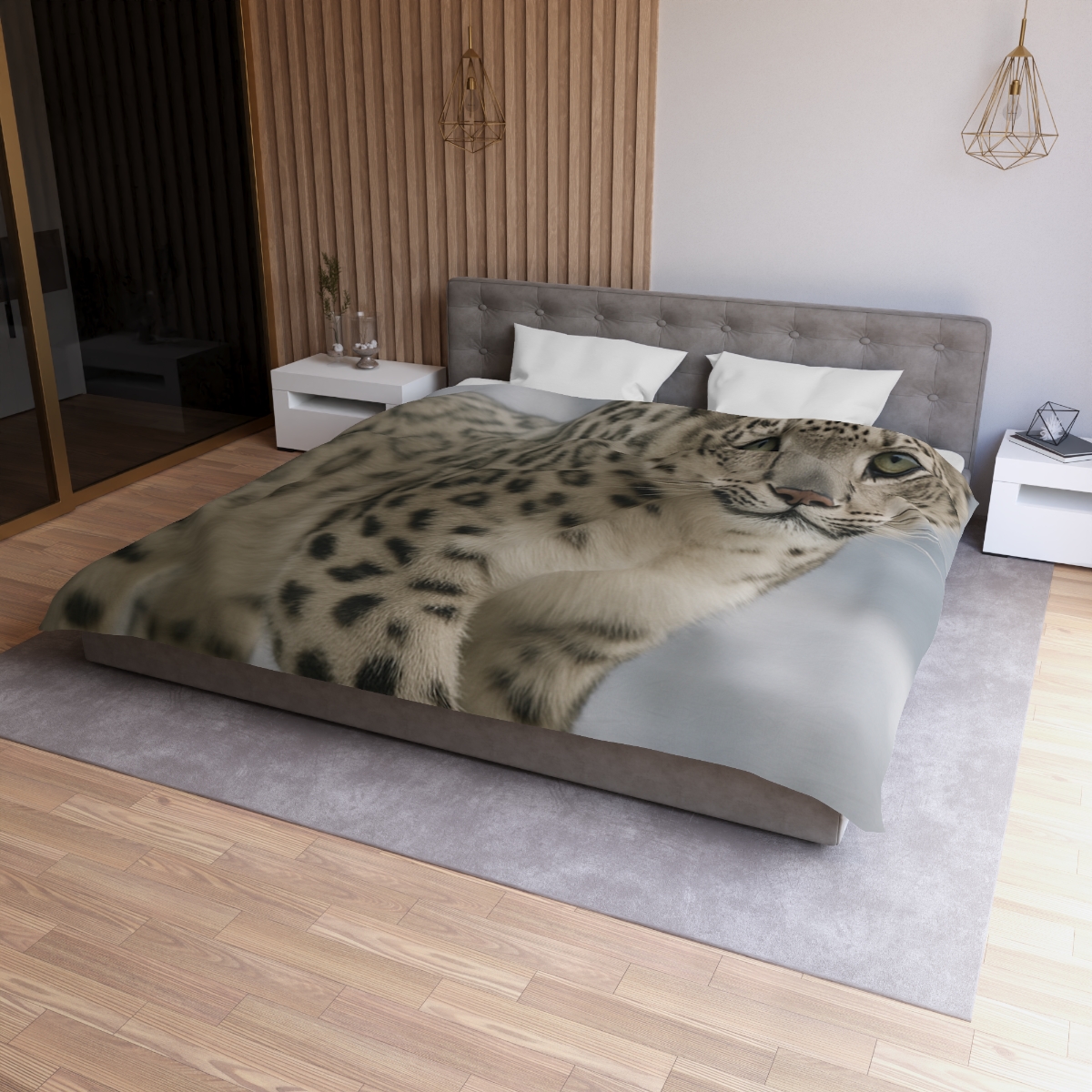 Snow Leopard Silent Ascent soft comforter duvets