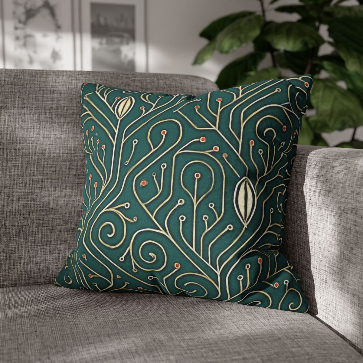 Vine Circuit Filigree designer print pillow cases