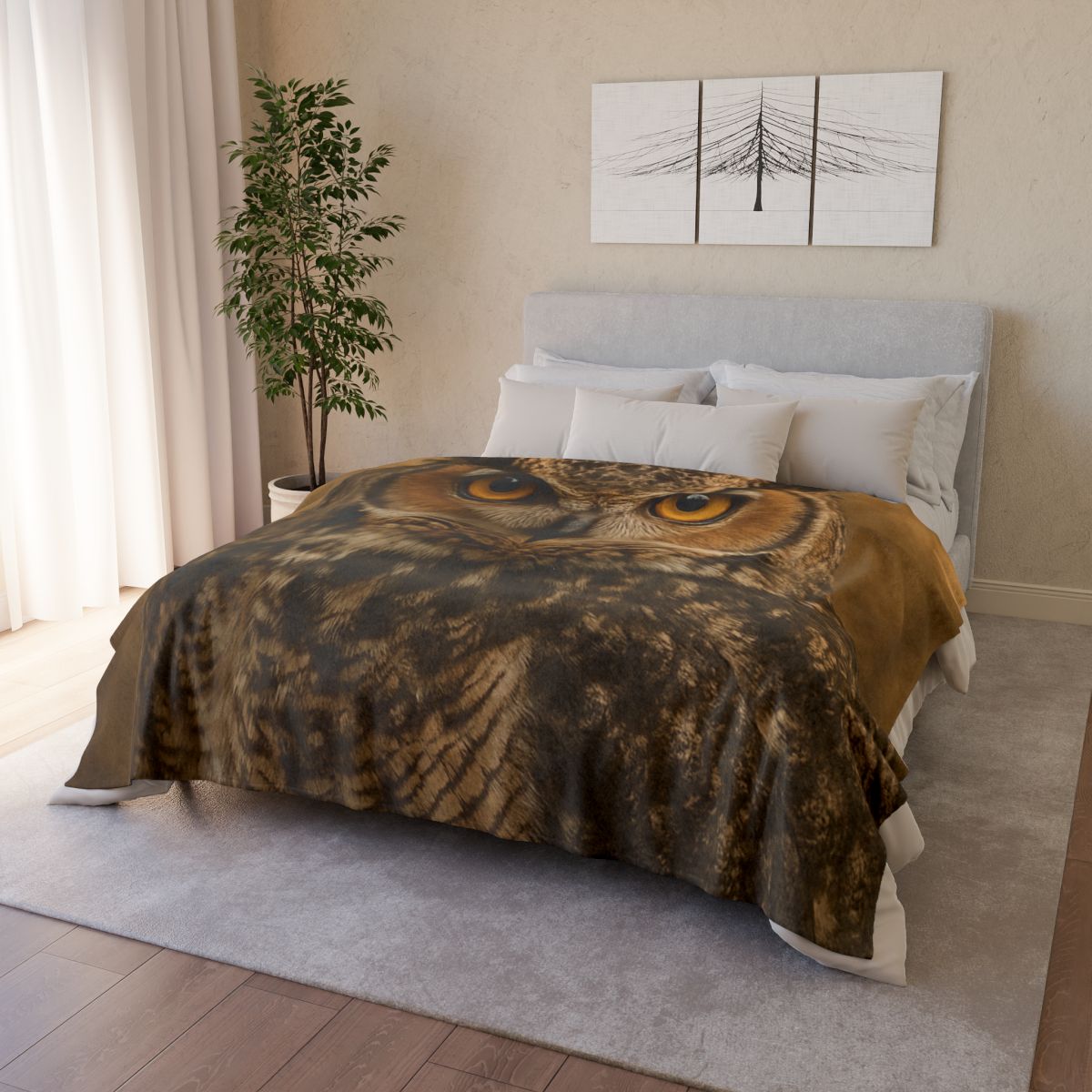 Amber Vigil Great Horned Owl warm winter blankets