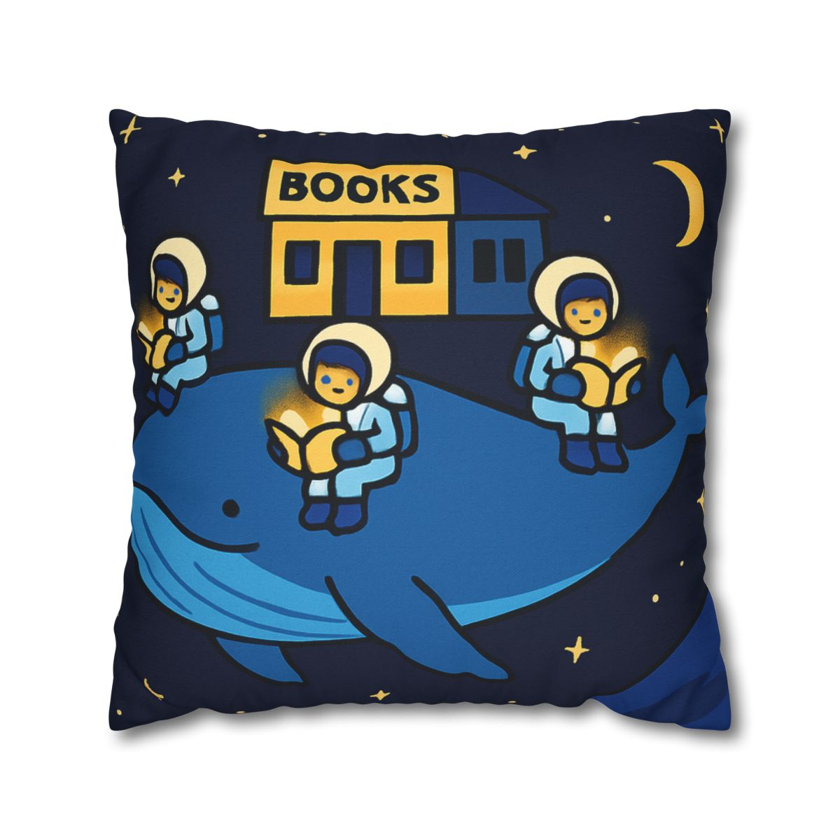 Starlight Library On A Floating Whale custom pillow cases