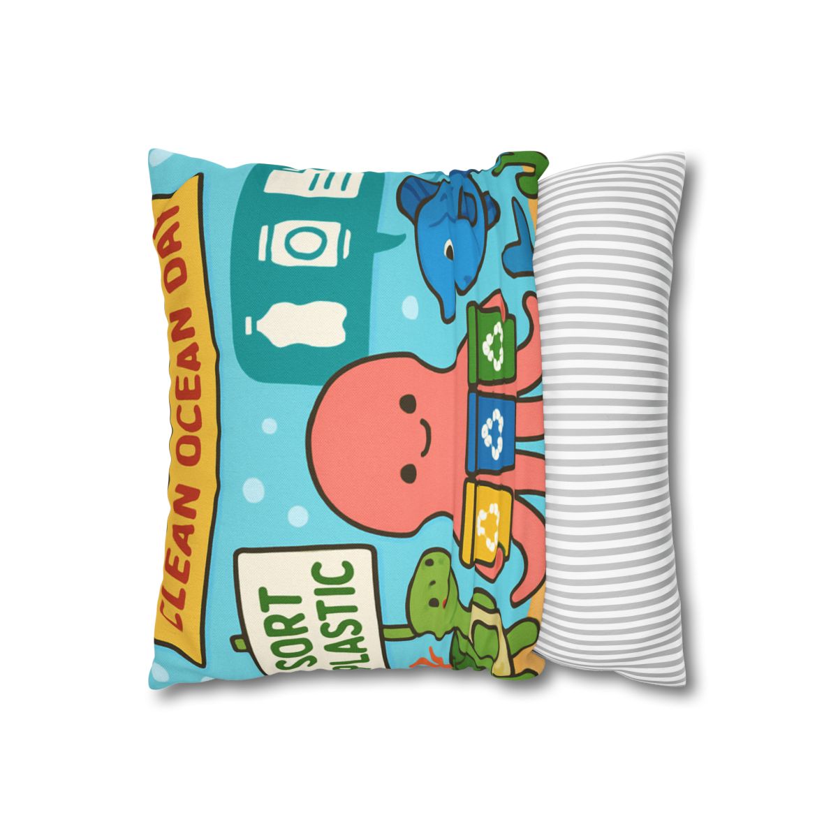 Coral Reef Recycling Parade stylish decorative pillowcases
