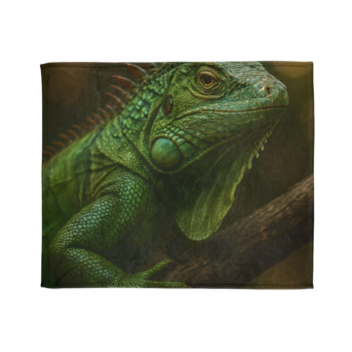 Starlit Stillness Green Iguana designer printed blankets