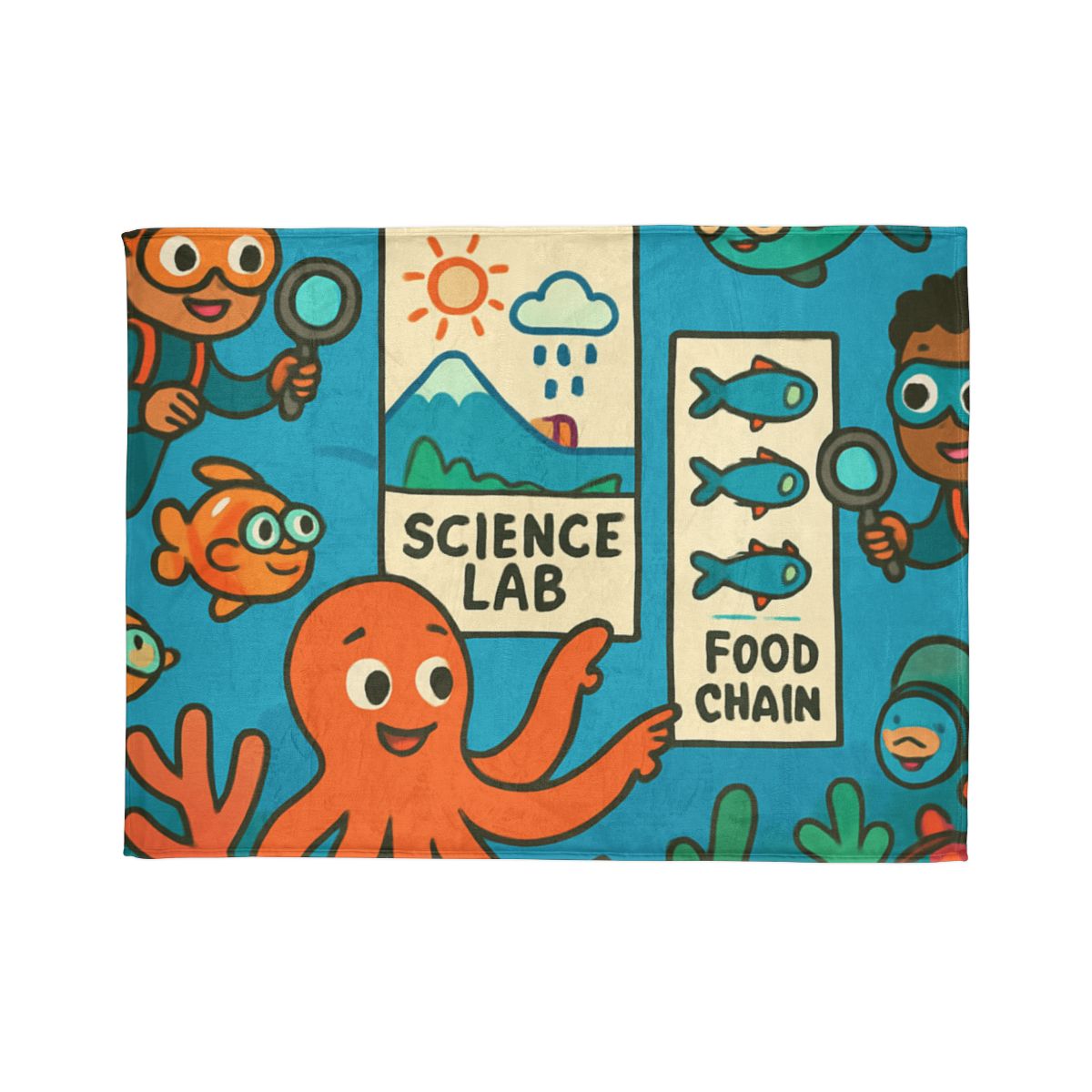 Underwater Science Lab Reef unique gift blanketscustom blankets