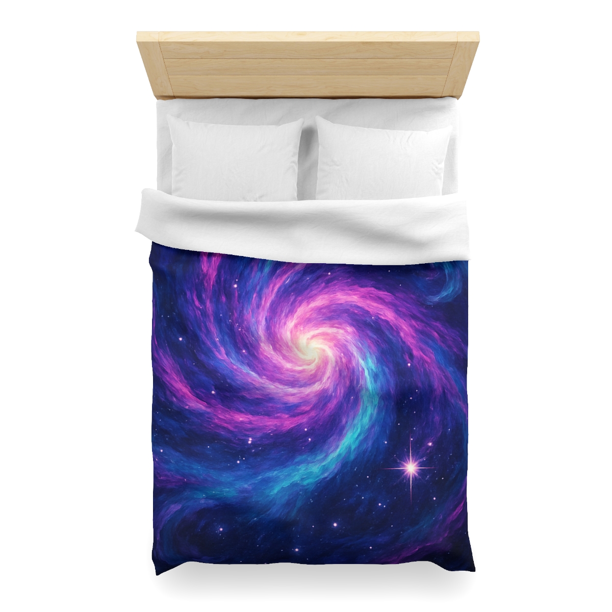 Nebula Spiral Haze designer printed duvets