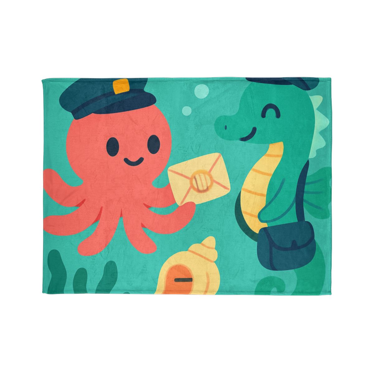 Glow Reef Post Office For Seahorse Mail trendy patterned blankets