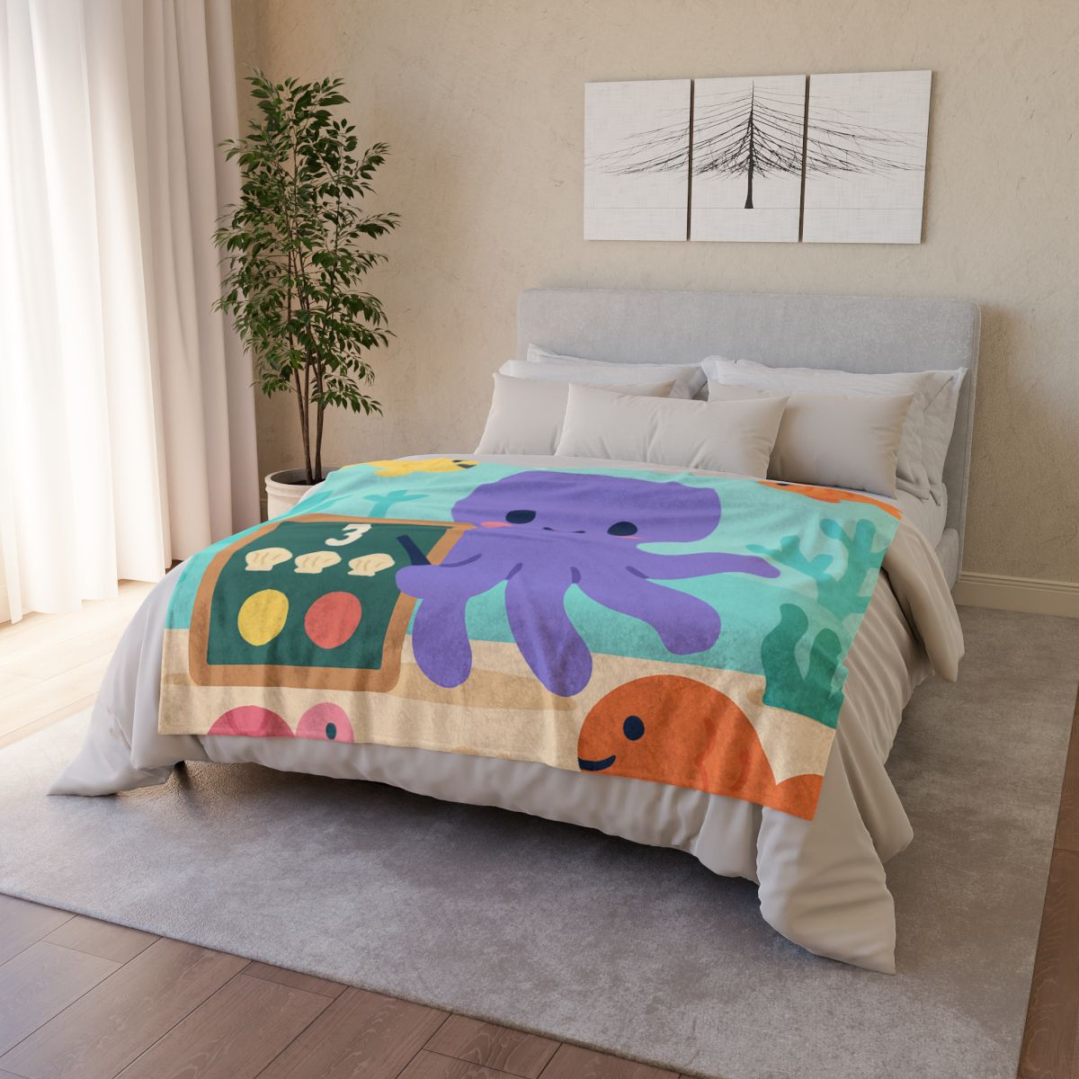 Coral Classroom Octopus decorative home blankets