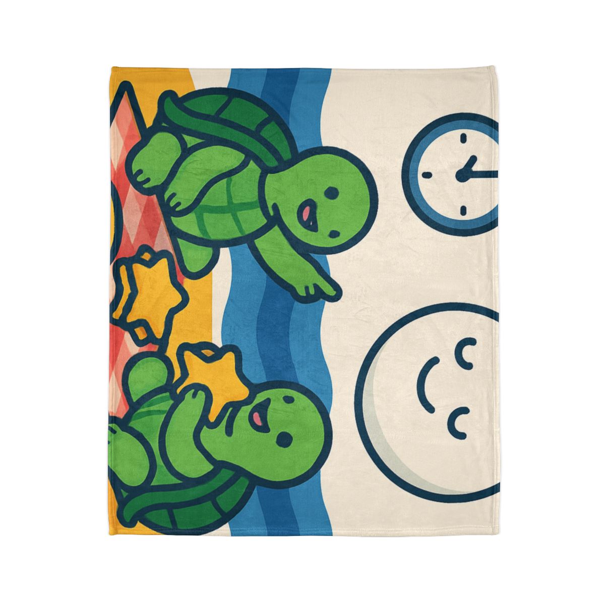 Moon Turtles Tide Time Picnic soft fleece blankets