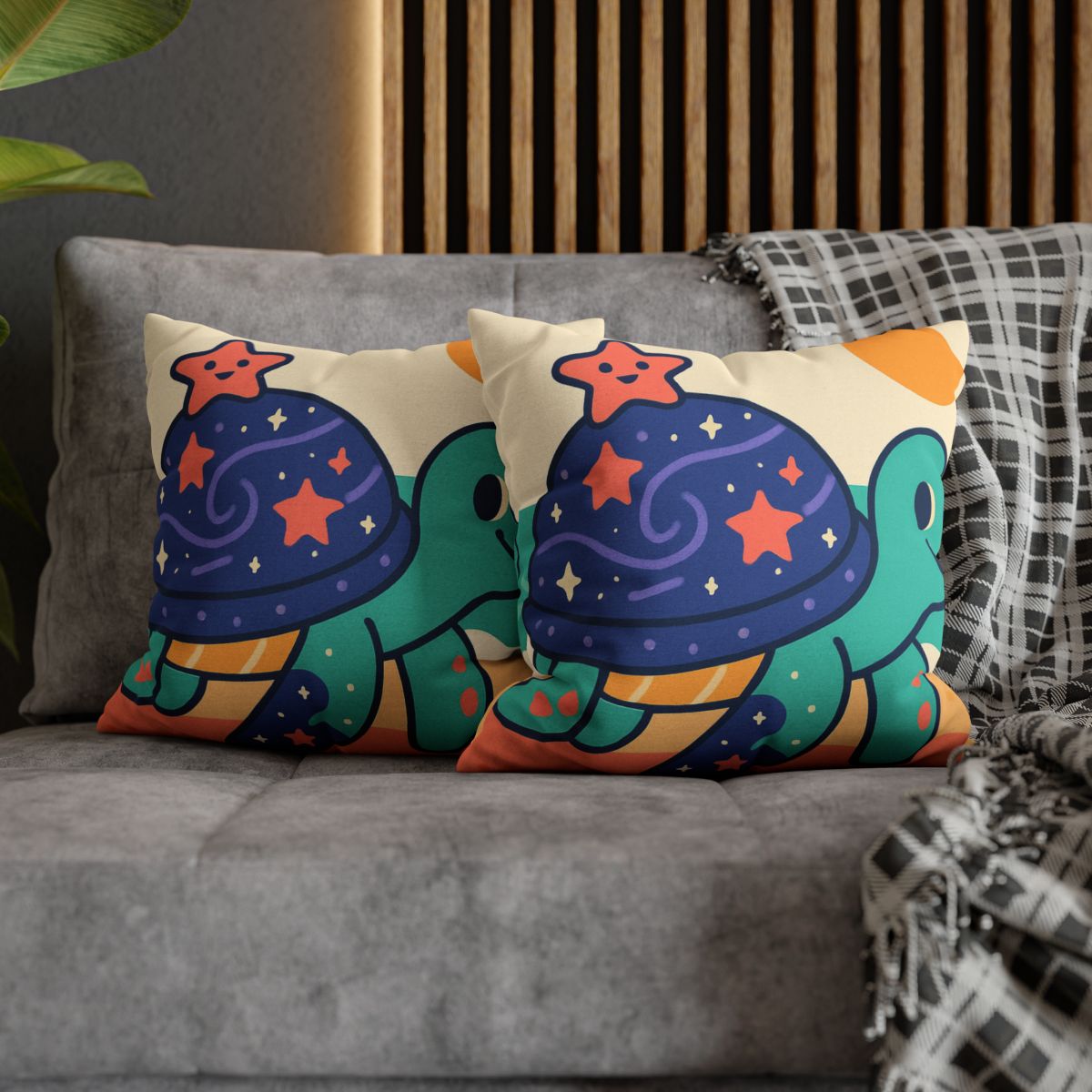 Galactic Seashell Turtle custom pillow cases