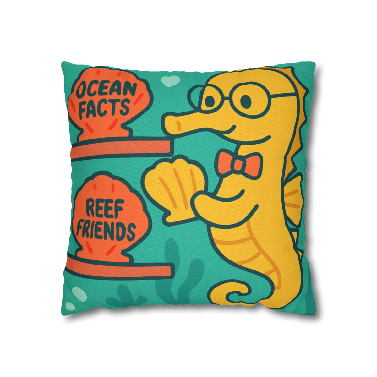 Underwater Library Of The Seahorse Librarian stylish decorative pillowcases