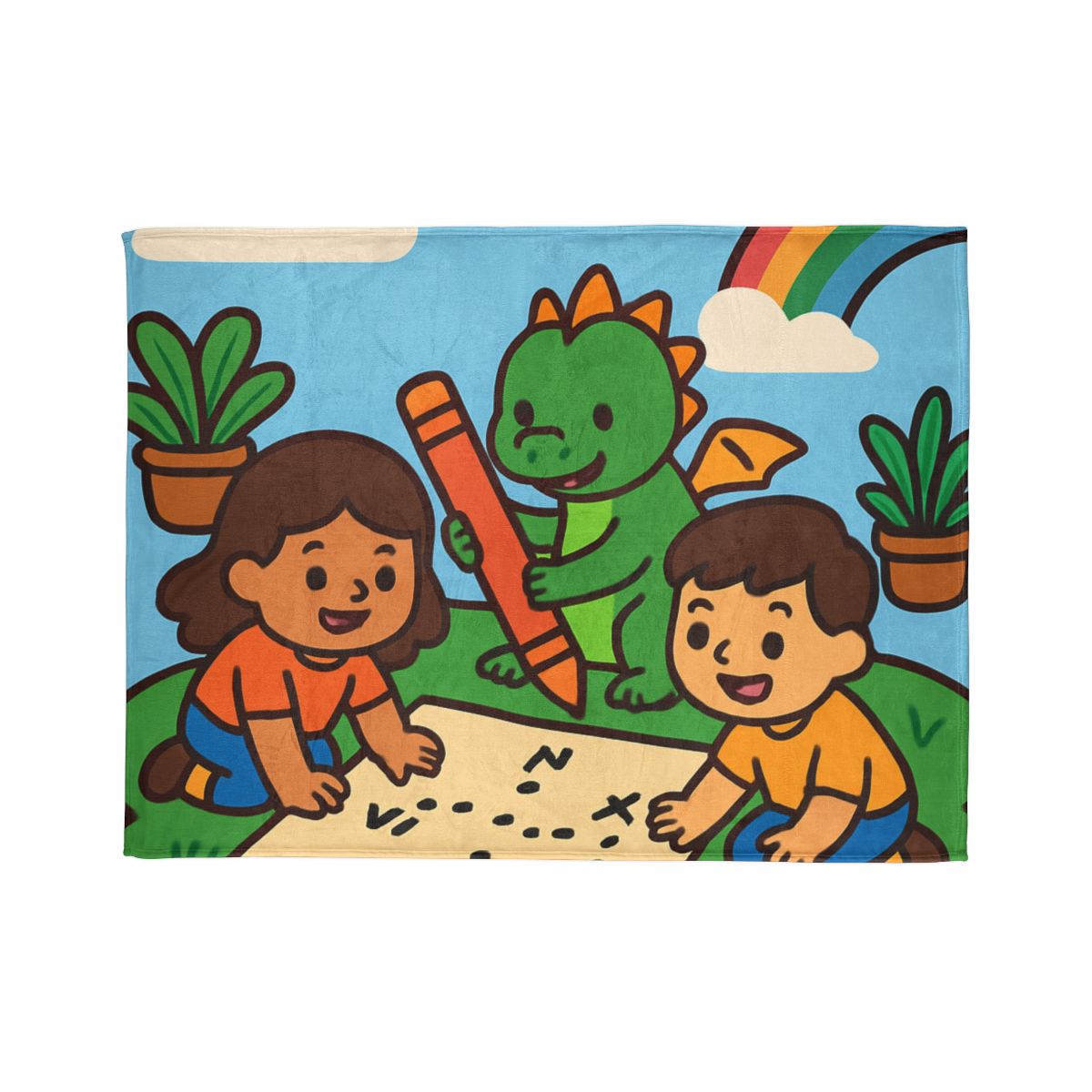 Sky Garden Map Makers With A Baby Dragon trendy patterned blankets