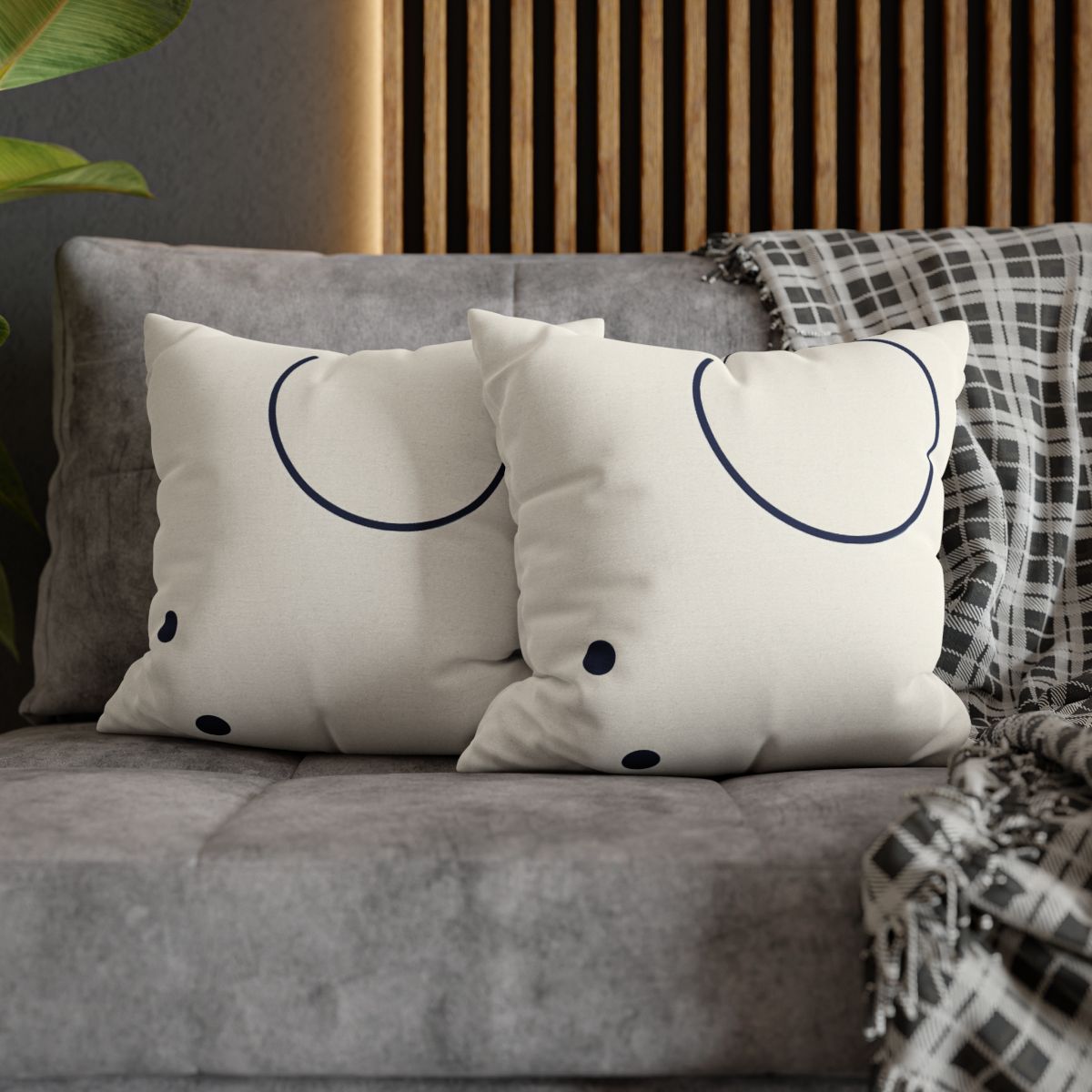 Orbiting Arc And Twin Dots designer print pillow cases